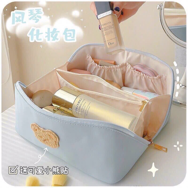 Túi đựng mỹ phẩm khoá chéo da pu cao cấp mẫu mới dễ thương