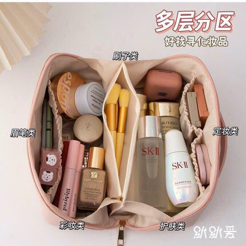 Túi đựng mỹ phẩm khoá chéo da pu cao cấp mẫu mới dễ thương