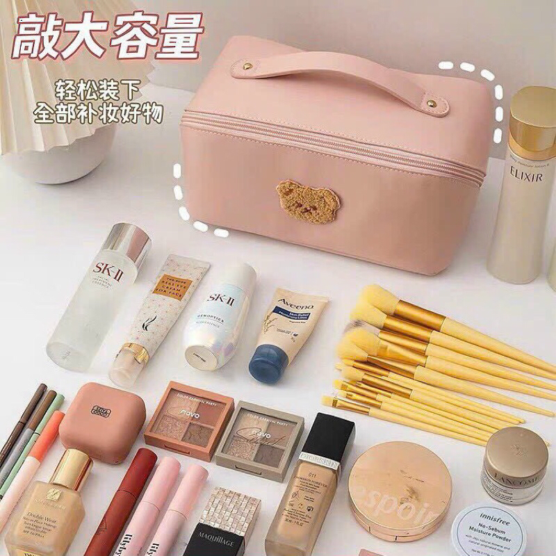 Túi đựng mỹ phẩm khoá chéo da pu cao cấp mẫu mới dễ thương