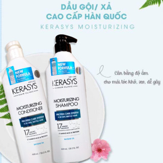 Dầu Gội, Xả Kerasys Moisturizing 600ml - Cân bằng độ ẩm cho tóc khô, xơ, dễ gãy rụng