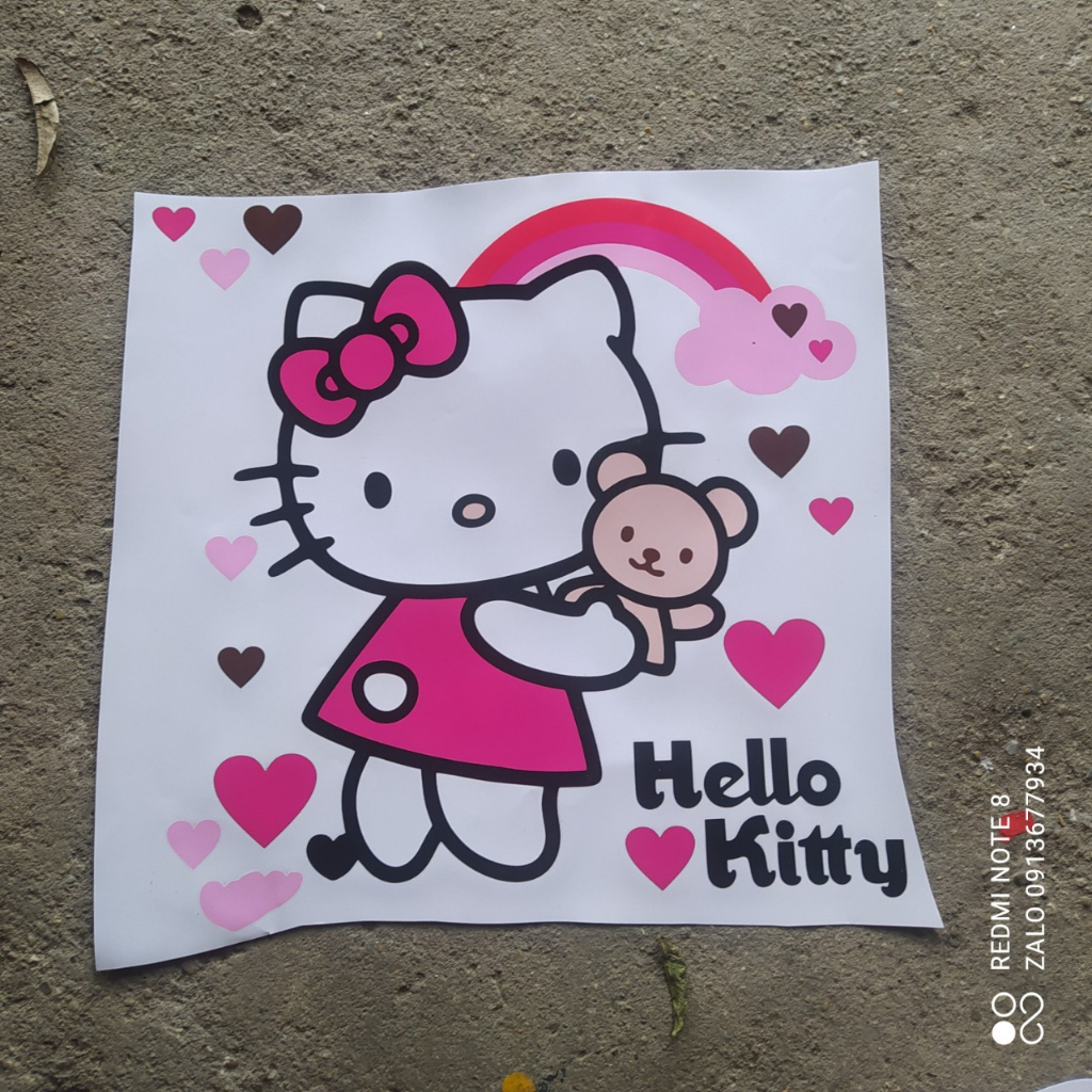 Tem He..llo Kis...sty dán trang trí xe tải, ô tô(Sl: 1 tem)