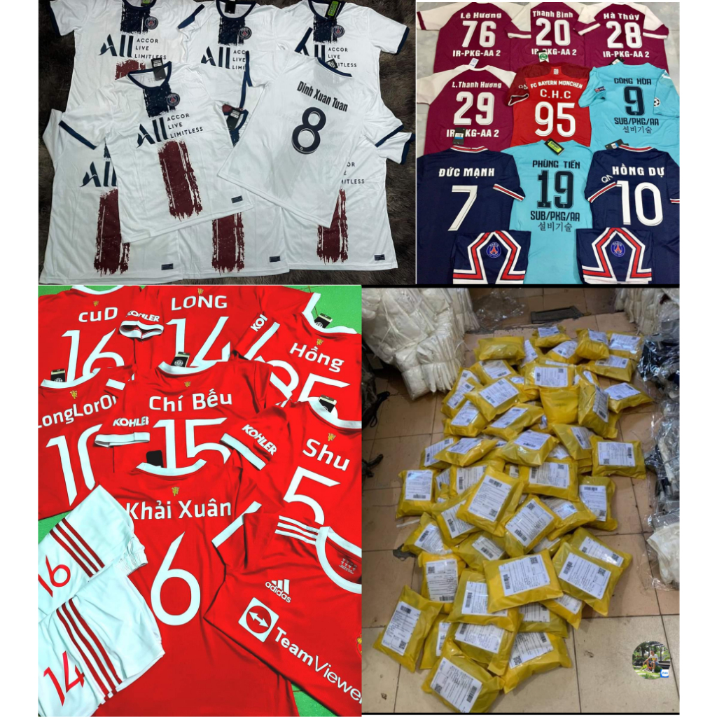 Bộ quần áo PSG xanh than hàng thun đẹp