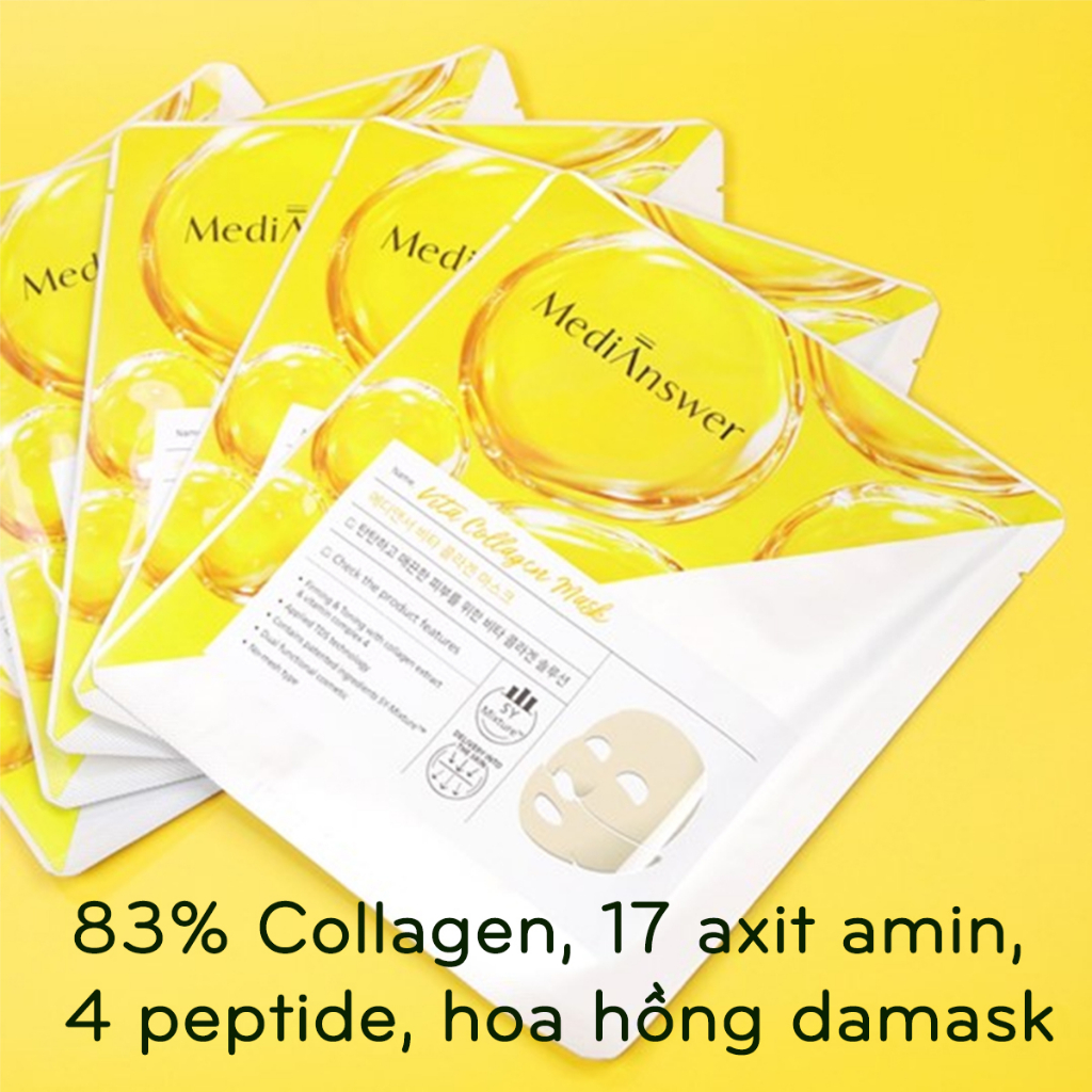 Mặt Nạ Thạch Collagen Medianswer 83% Pure Collagen Tươi Vita Collagen Mask Tái Tạo Chống Lão Hóa Giảm Nếp Nhăn