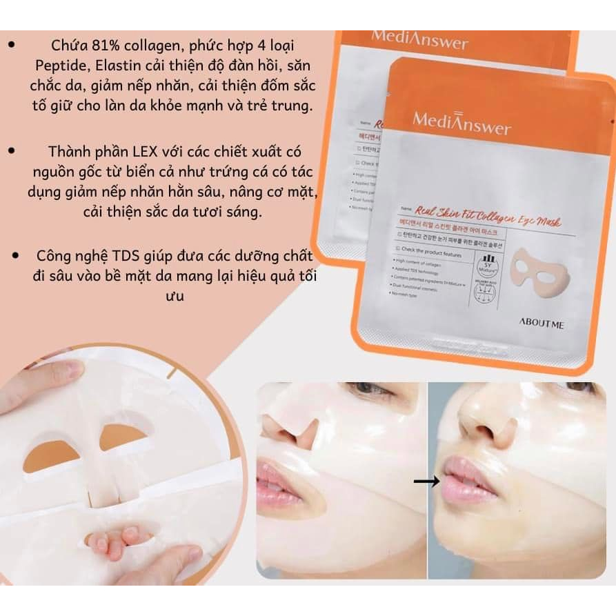 Mặt Nạ Thạch Collagen Medianswer 83% Pure Collagen Tươi Vita Collagen Mask Tái Tạo Chống Lão Hóa Giảm Nếp Nhăn