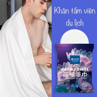 KHĂN TẮM KHĂN MẶT NÉN NHỎ GỌN MANG ĐI du lịch viên nén khăn tắm thấm hút tốt khăn vệ sinh cá