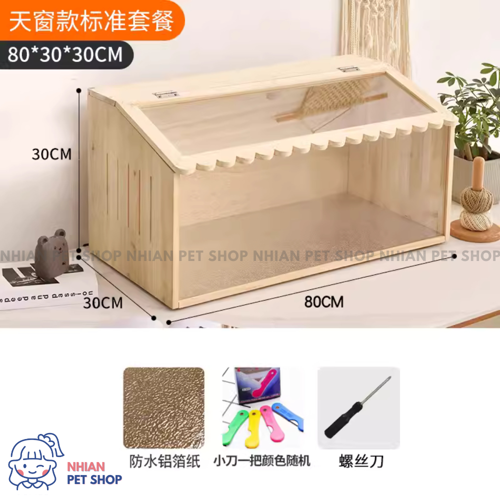 Chuồng Lồng Chuột Hamster Gỗ Mica Hình Ngôi Nhà Lớn Size 80cm 80 cm Cho Hamster Bear