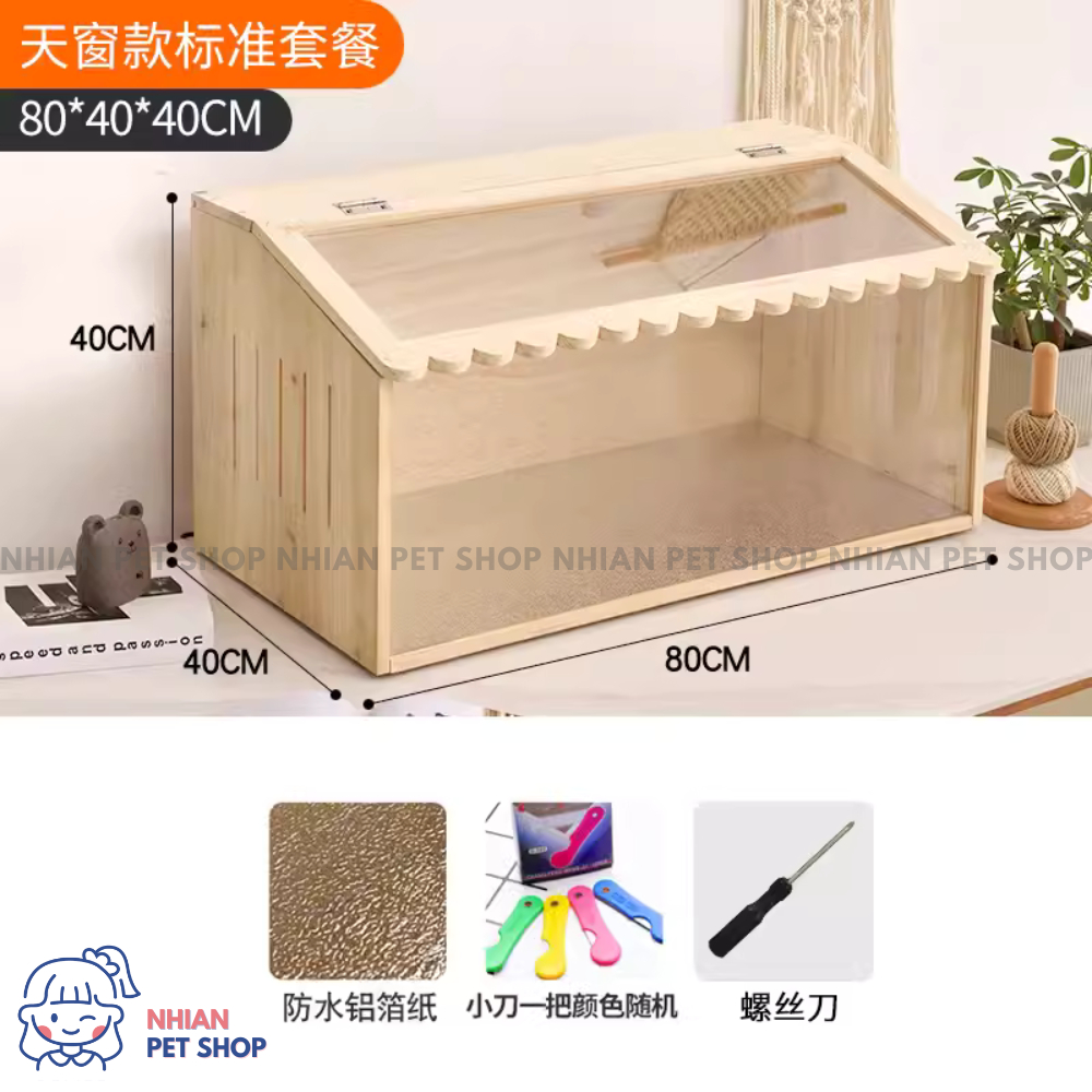 Chuồng Lồng Chuột Hamster Gỗ Mica Hình Ngôi Nhà Lớn Size 80cm 80 cm Cho Hamster Bear