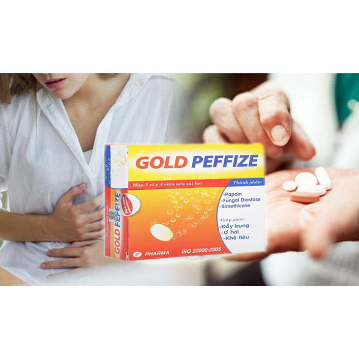 Viên sủi nén Gold Pefidize chống đầy bụng chướng hơi - Hộp 5 vỉ x 4 viên