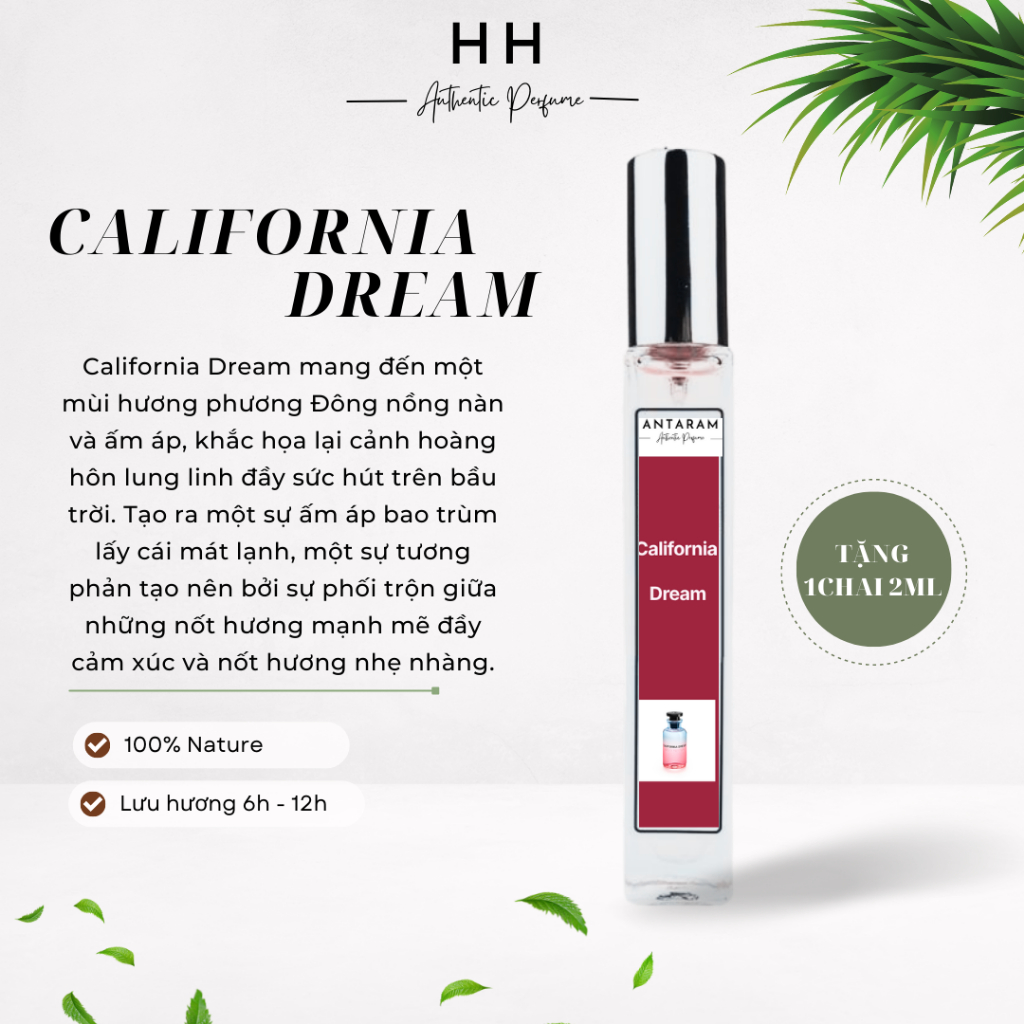 Nước Hoa Chiết Unisex Hh California Dream Auth Perfume - Chai 10 Ml Tinh Tế Sang Trọng
