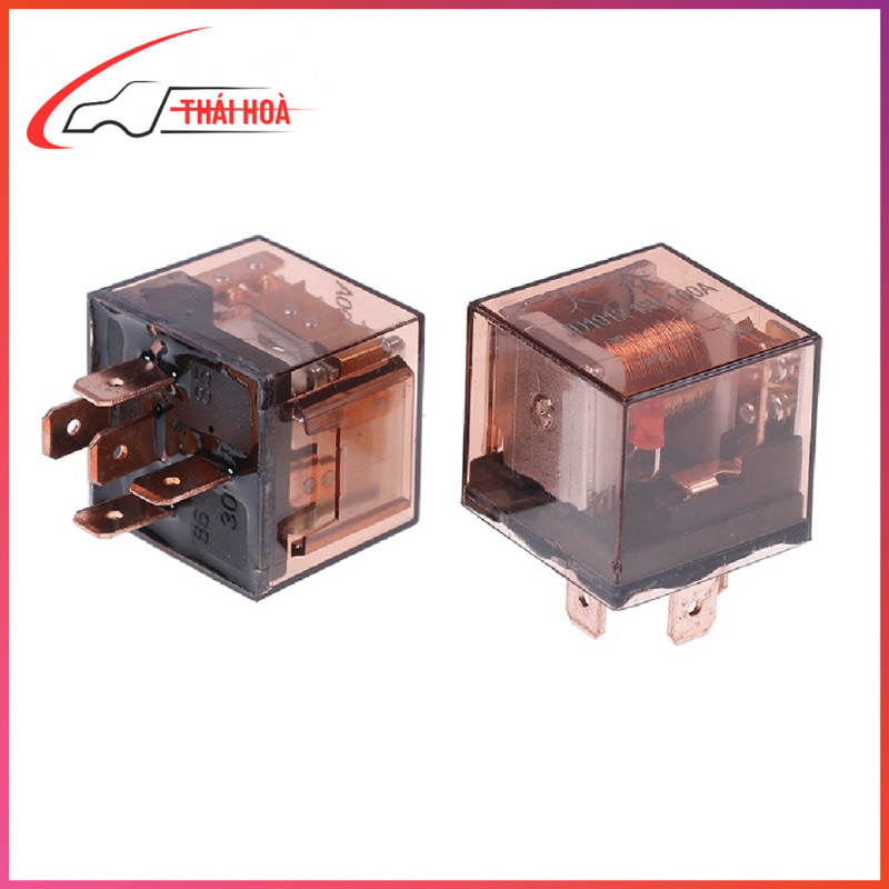 Rơ le 4, 5 chân 12v 24v 80a nhựa trong, giắc cắm rơ le 4 5 chân