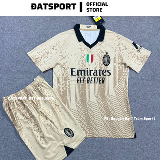 Áo bóng đá AC Milan Sữa Loang Mùa 2023 cổ bẻ vải gai thái thấm hút mồ hôi