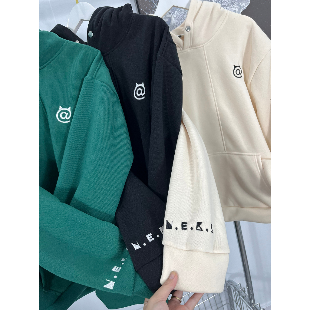 ÁO KHOÁC HOODIE NỈ BÔNG THÊU @ - N.E.K.K