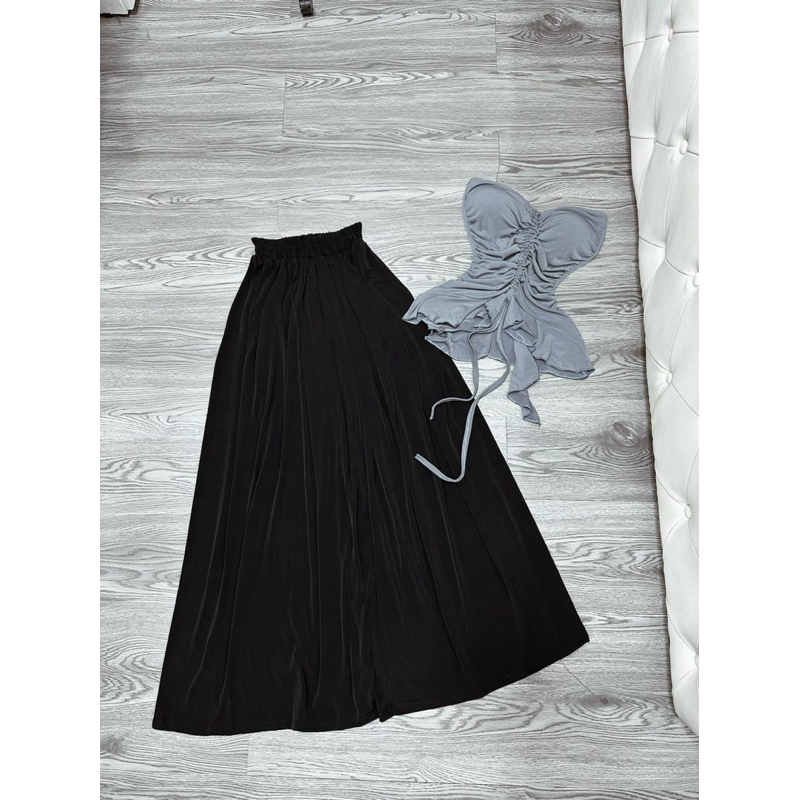 Sét áo ống cúp ngực có mút dây rút kèm váy dài rộng mặc được 2 kiểu