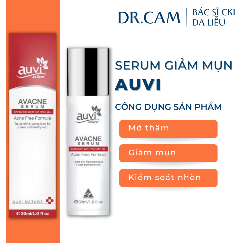 AUVI NATURE AVACNE SERUM – Serum kiểm soát nhờn, giảm mụn và làm mờ vết thâm 30ml - Dr.cam