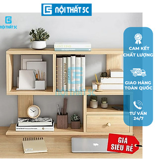 Kệ sách treo tường hình chữ Z xinh xắn chất liệu gỗ công nghiệp, Kệ Sách Gỗ Lắp Ghép Để Bàn kích thước nhỏ gọn dễ lắp