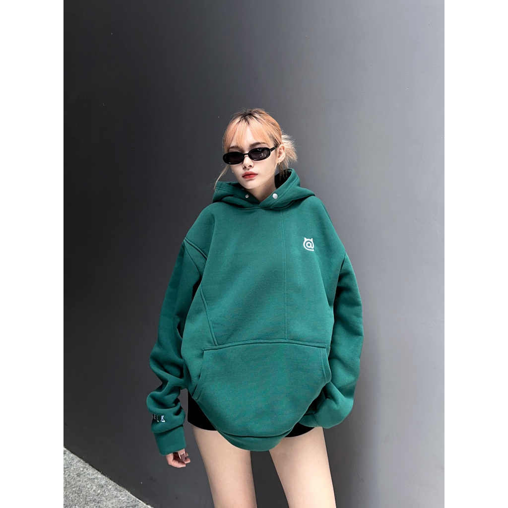 ÁO KHOÁC XANH ĐẬM HOODIE NỈ BÔNG THÊU @ - N.E.K.K
