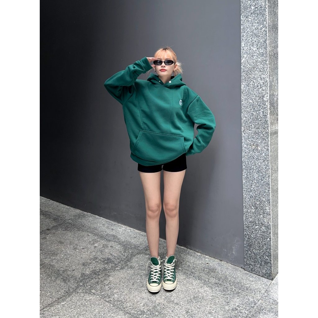 ÁO KHOÁC XANH ĐẬM HOODIE NỈ BÔNG THÊU @ - N.E.K.K