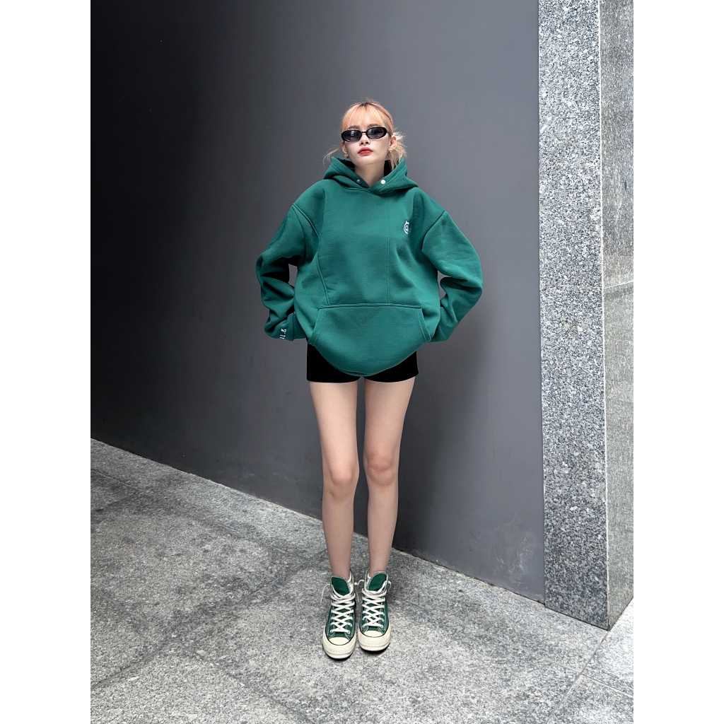 ÁO KHOÁC XANH ĐẬM HOODIE NỈ BÔNG THÊU @ - N.E.K.K