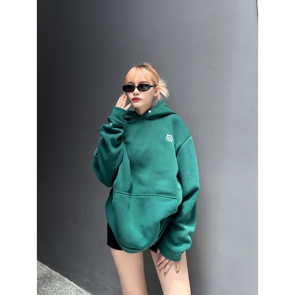 ÁO KHOÁC XANH ĐẬM HOODIE NỈ BÔNG THÊU @ - N.E.K.K