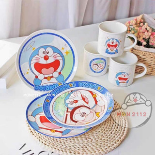 Bộ chén dĩa cốc sứ Doraemon Doremon