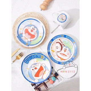 Bộ chén dĩa cốc sứ Doraemon Doremon