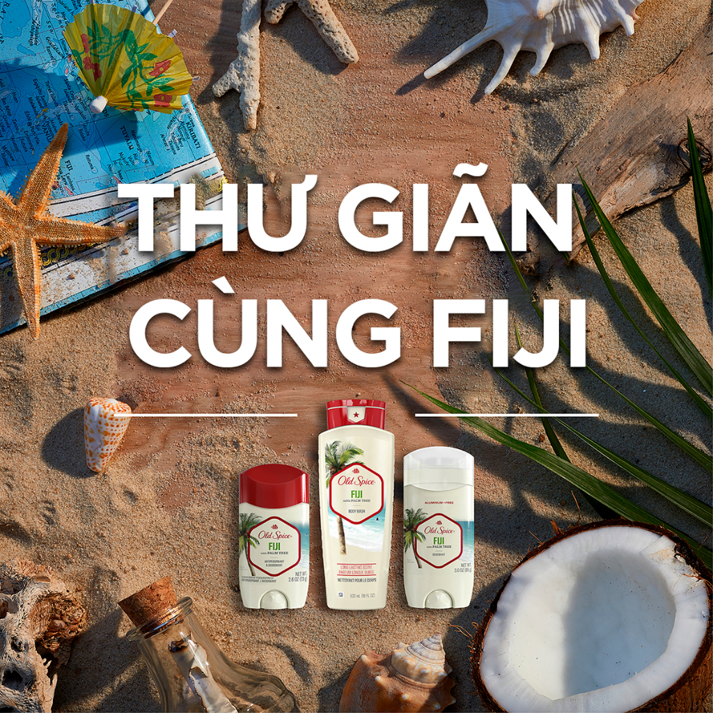 Lăn Khử Mùi Old Spice USA Fiji 73g dừa