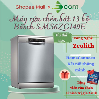 [Mã BMLT200 giảm đến 200K đơn 499K] Máy rửa chén bát Bosch SMS6ZCI49E mặt thép không gỉ, sang trọng