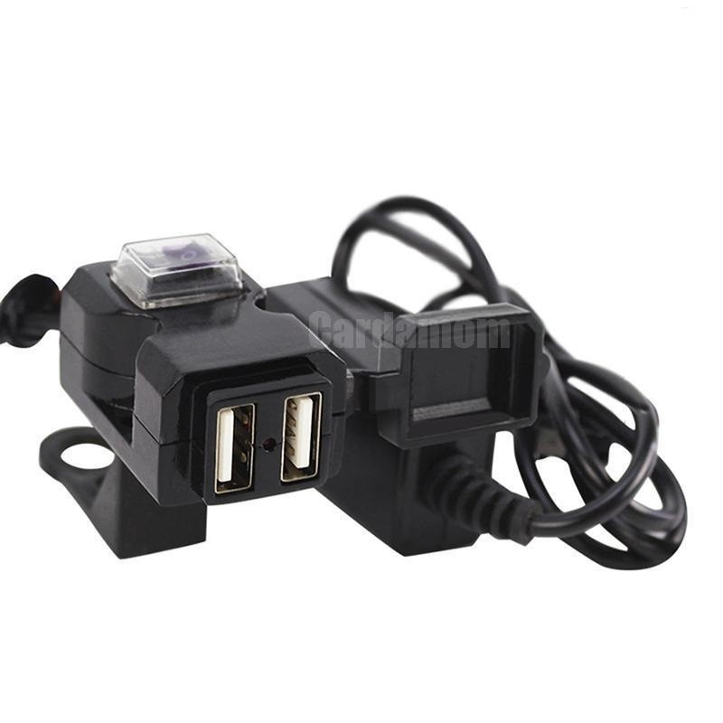 Bộ Sạc Điện Thoại Gắn Cho Xe Máy 2 Cổng USB Sạc Loại Sạc Nhanh 5V-2.1A Chống Nước