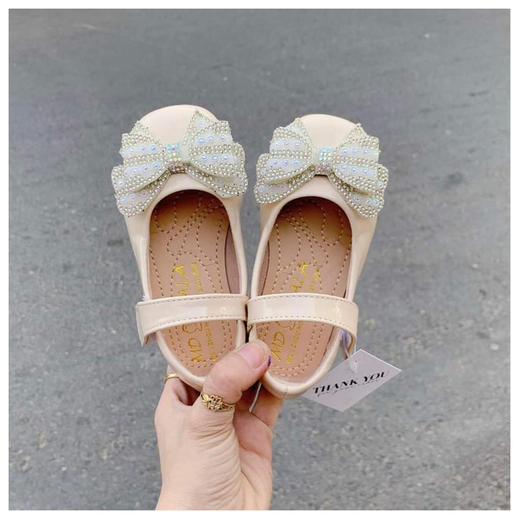 Giầy búp bê bé gái - Mã 11  đáng yêu thời trang hai mầu Đen, Kem  - M11