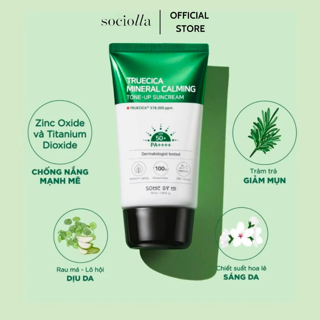 Kem Chống Nắng Some By Mi Truecica Mineral Calming Tone-Up Suncream 50 ml