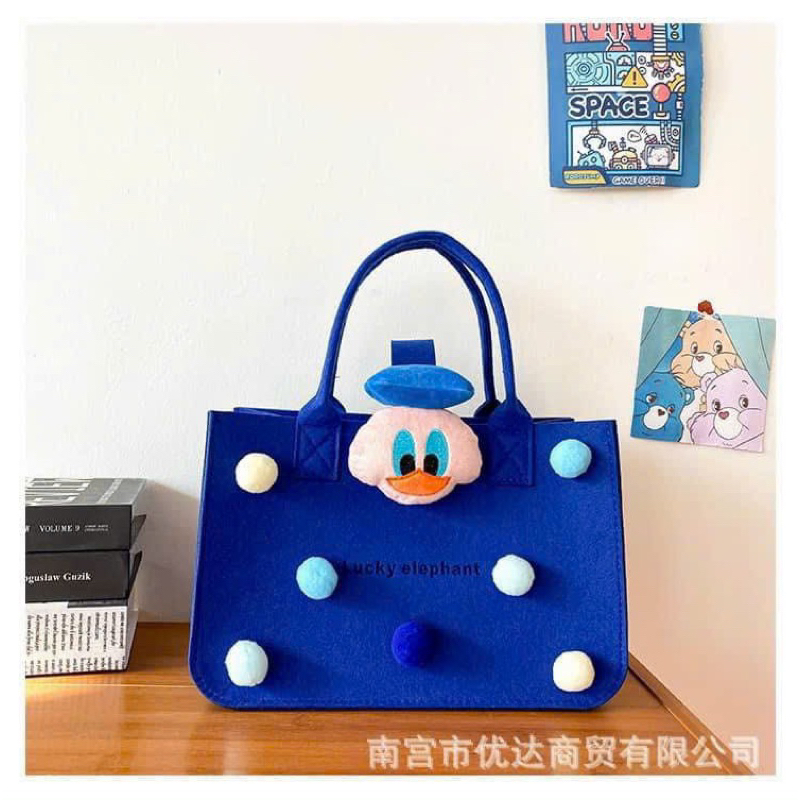 Túi Xách Tole Vải Nỉ Xốp Đứng Dáng Fom Siêu Nhẹ Kèm Họa Tiết Hoạt Hình Mẹ Và Bé bộ đôi