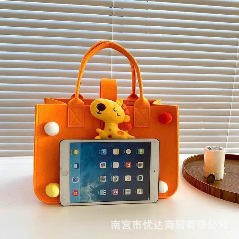 Túi Xách Tole Vải Nỉ Xốp Đứng Dáng Fom Siêu Nhẹ Kèm Họa Tiết Hoạt Hình Mẹ Và Bé bộ đôi