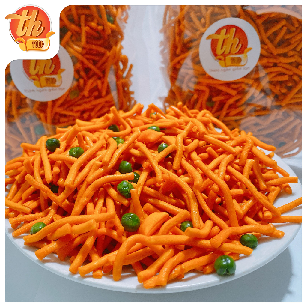 500g Bim Bim Tăm Đậu Hà Lan, Snack Bim Tăm Thái, Ăn Vặt Tăm Đậu Tuổi Thơ Giòn Cay Đặc Biệt