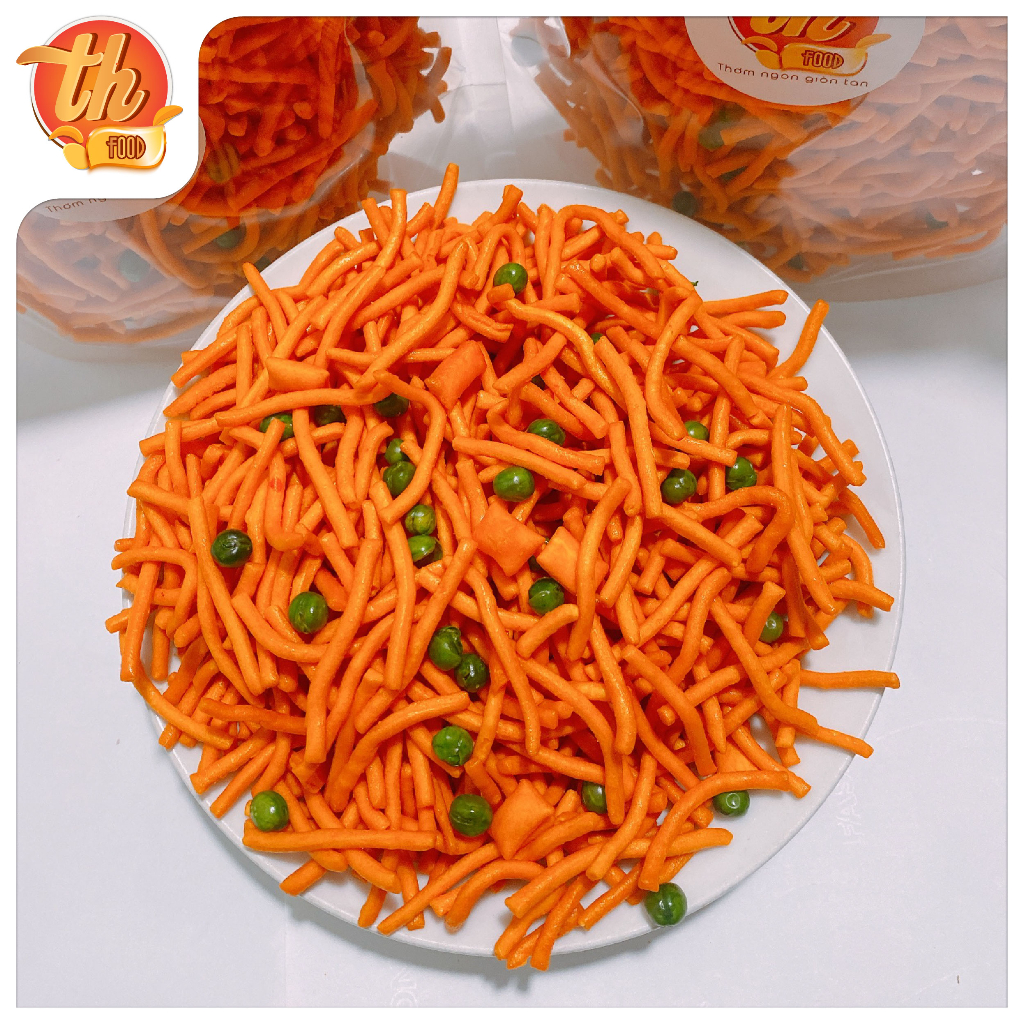 500g Bim Bim Tăm Đậu Hà Lan, Snack Bim Tăm Thái, Ăn Vặt Tăm Đậu Tuổi Thơ Giòn Cay Đặc Biệt