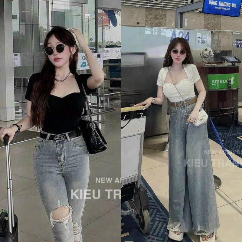 Áo Thun Tăm Cổ U Cúp Ngực Tay Ngắn Siêu Hot