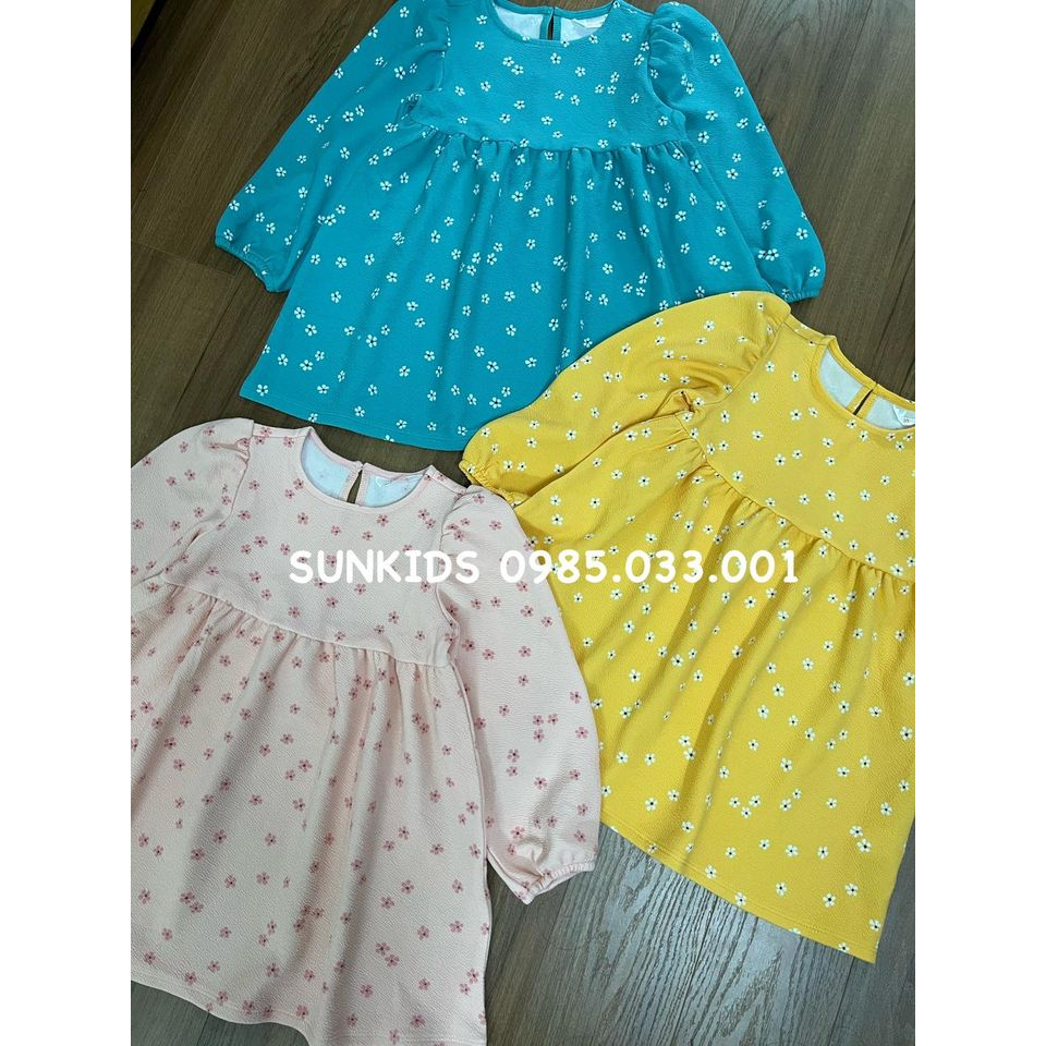 Váy thu đông bé gái hình hoa 3 màu