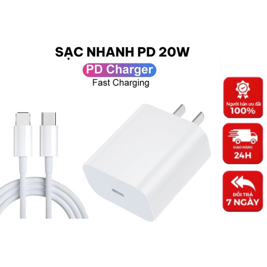 Bộ Sạc Nhanh Pd 20W Cam Kết Không Nóng Máy Techzone Mall