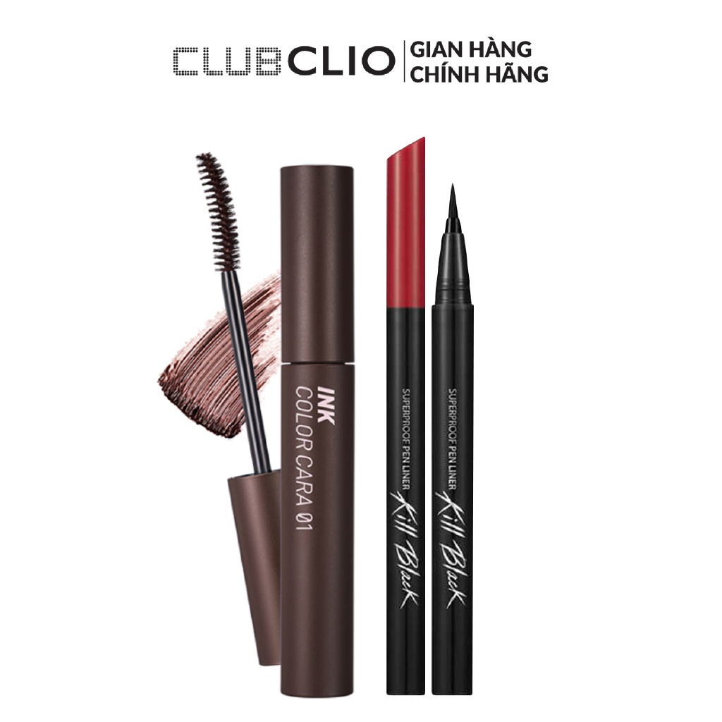 Combo 01 Kẻ Mắt Nước Clio Black 0.55ml & 01 Mascara Peripera Black Espresso 8G