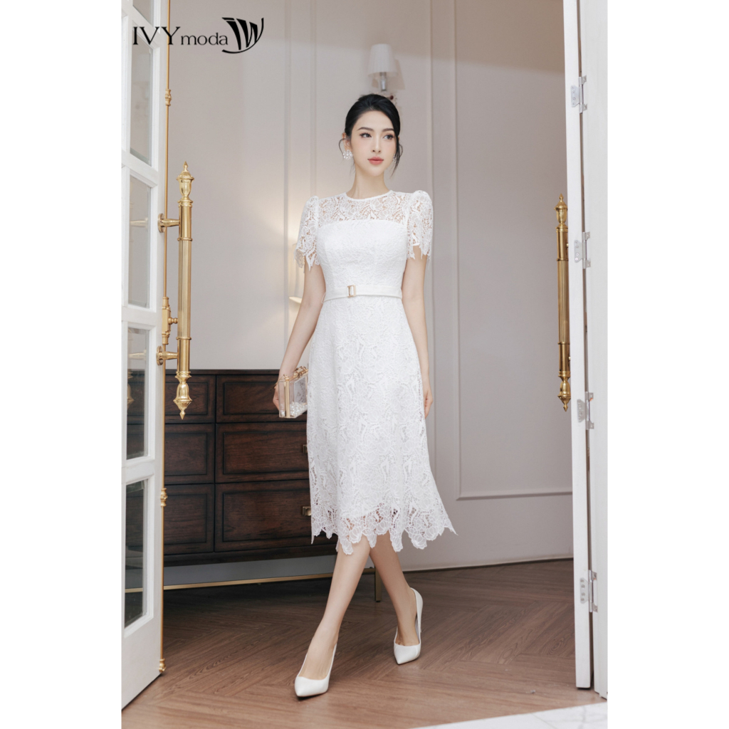 Daisy Dress - Đầm kết hoa nhẹ nhàng nữ IVY moda MS 48M8375