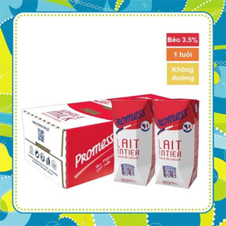 [Hàng chính hãng] 1 thùng sữa tươi 200ml nguyên kem Promess - không đường - Pháp.