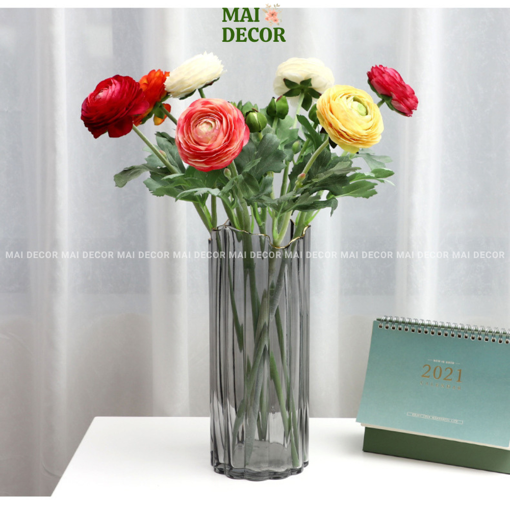 Hoa trà mao lương 4 bông, hoa giả để bàn, quán cafe, cành hoa mao lương lụa đẹp - Mai Decor