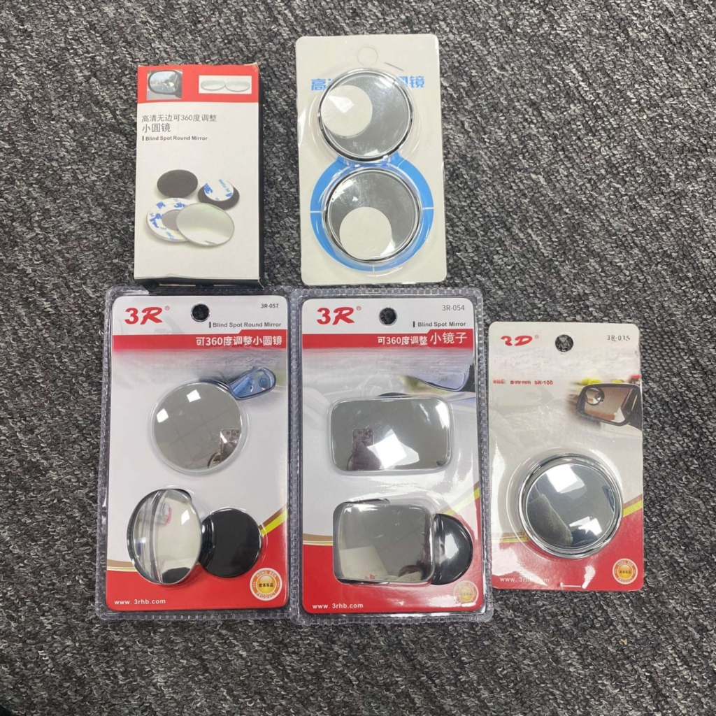 Đôi 2 cái Gương cầu lồi có viền/ Gương cầu không viền chỉnh 360 độ Xóa điểm mù gắn Kính chiếu hậu ô tô by Phụ kiện ô tô
