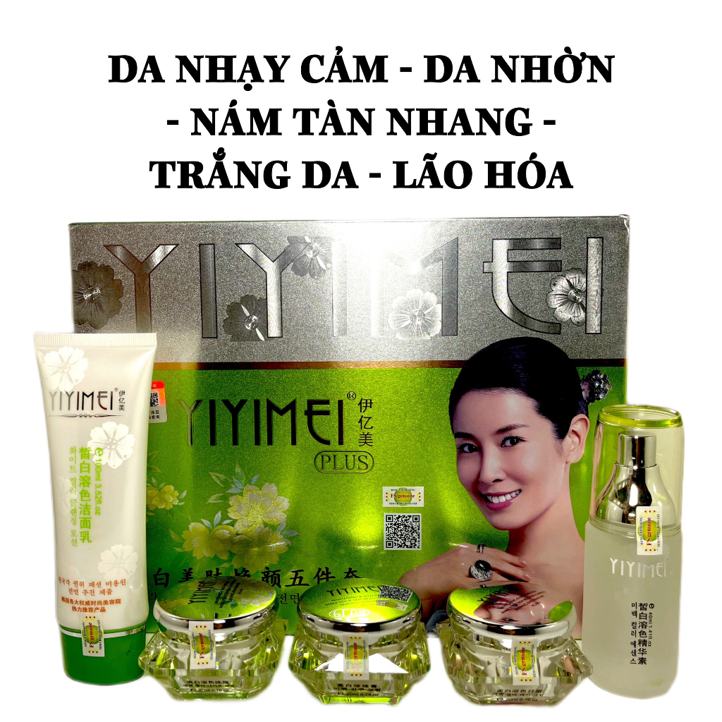 Mỹ phẩm làm mờ nám Yiyimei 5in1, Kem nám, tàn nhang, dưỡng trắng da cao cấp Yiyimei.