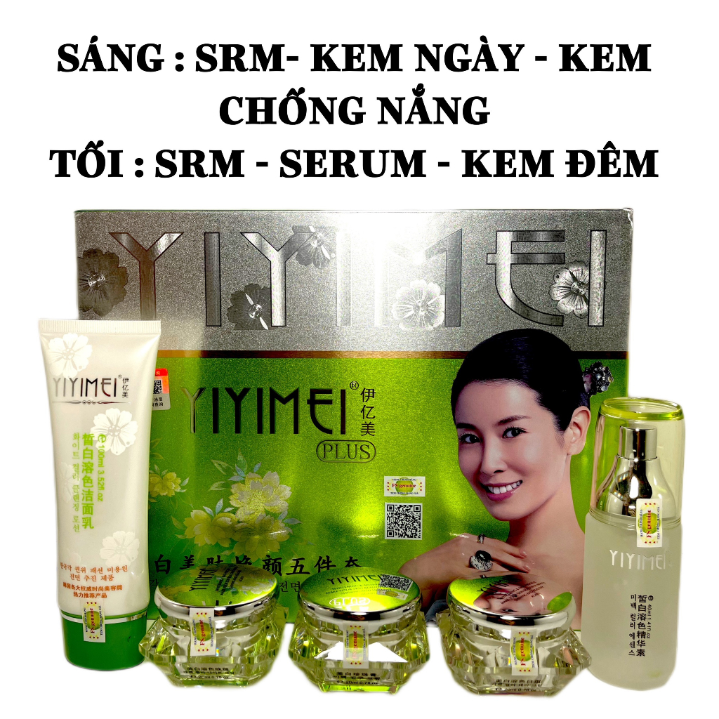 Mỹ phẩm làm mờ nám Yiyimei 5in1, Kem nám, tàn nhang, dưỡng trắng da cao cấp Yiyimei.