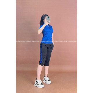 Áo das có cổ , quần jogger lửng 3 sọc Eothon60