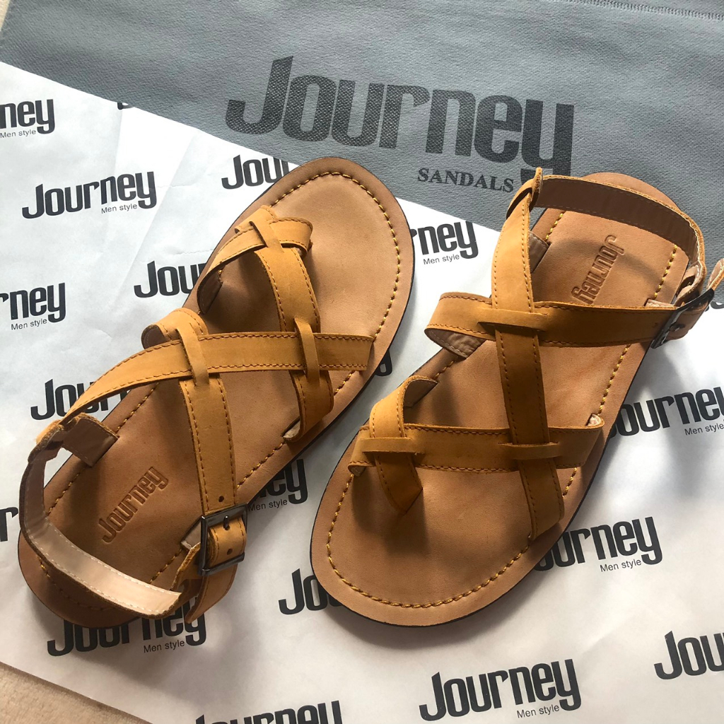 Sandal Nam Nữ JOURNEY Dây Kẹp Basic Unisex Chất Liệu Da Cao Cấp