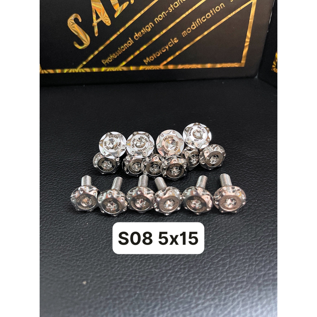 Ốc Salaya Mẫu S08 4Li - 5Li - 6Li - 8Li  gắn dàn áo cho mọi loại xe. Inox 304