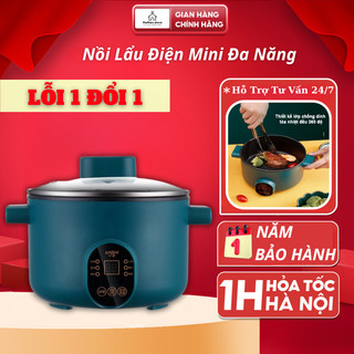 Nồi lẩu điện mini đa năng ( nấu canh, hầm, hấp, luộc...) Cắm Điện Cho 1-3 Người Ăn Có Kèm Khay Hấp NLD02