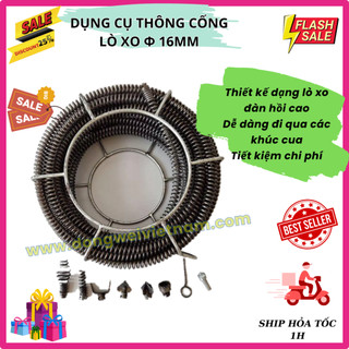 Dây thông cống lò xo phi 16 mm chuyên nghiệp dạng lò xo, dễ dàng sử dụng