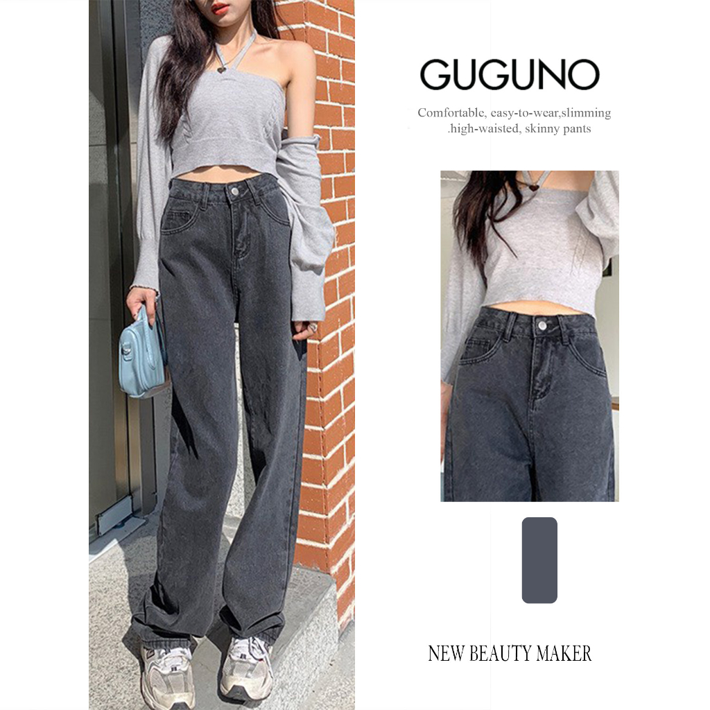 Quần jeans nữ ống rộng GUGUNO (quần jeans nữ, quần jean nữ, quần rin nữ, quần bò nữ)